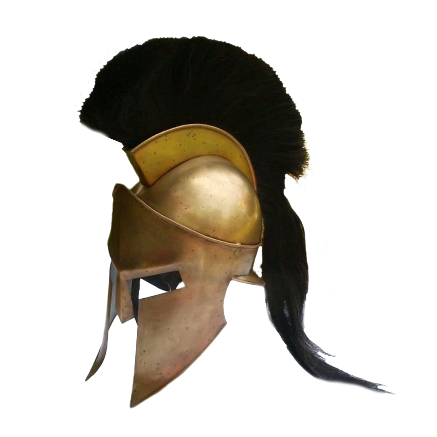 Шлем Спартанский Царь Леонид с черным плюмажем