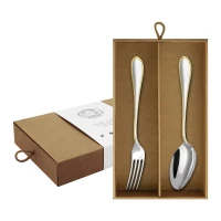 Набор столовый "Капелька": вилка и ложка посеребренный с позолотой