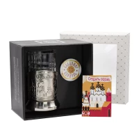 Набор для чая "Суздаль" никелированный с чернением с открыткой и значком "Владимир Суздаль"