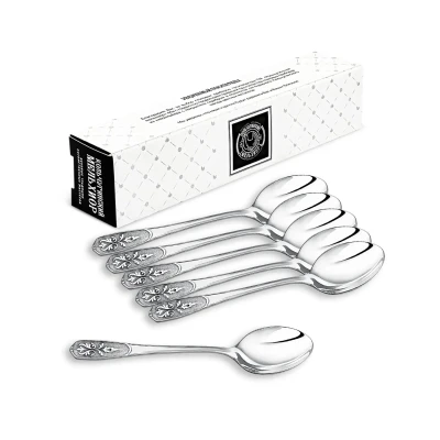 Набор чайных ложек "Визирь" посеребренный с чернением