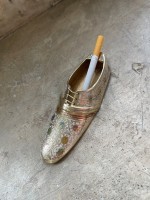 Пепельница "Башмак" латунь резная BIDRI белая эмаль 8202070 l-16 см