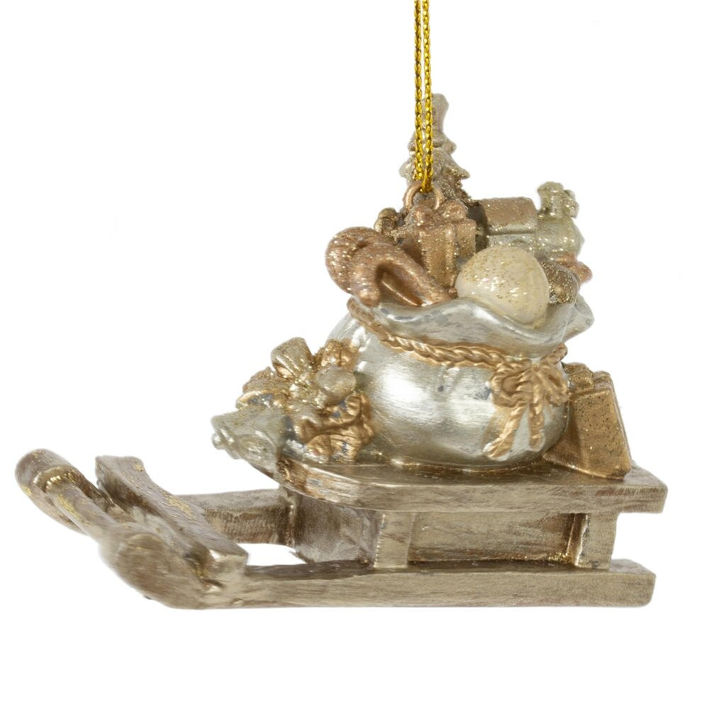 Изделие декоративное подвесное "Санки с подарками", L7 W3 H5,5 см