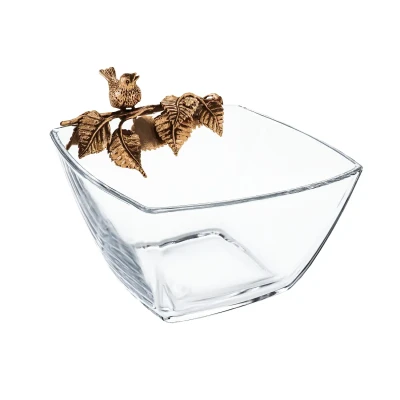 Чаша для орехов "Птица" медная с чернением