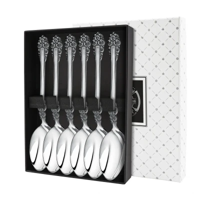 Набор чайной ложки "Праздничный" посеребренный с чернением