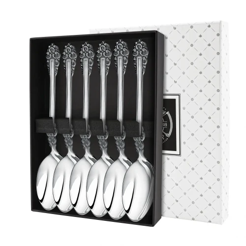 Набор чайной ложки "Праздничный" посеребренный с чернением
