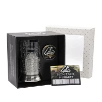 Набор для чая "Танк Т-34" никелированный с чернением  с открыткой и значком "Танкист"