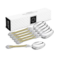 Набор столовых ложек "Праздничный" посеребренный с позолотой