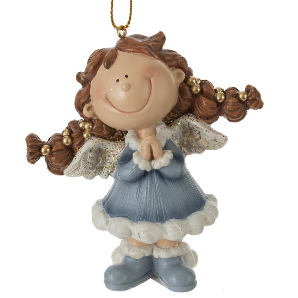 Фигурка декоративная подвесная "Ангел", L9 W5 H9,5 см, 2в.