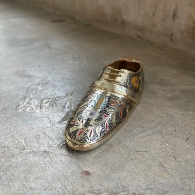 Пепельница латунь резная CHUNIYA JALI тёмная цветная эмаль