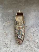 Пепельница "Башмак" латунь резная CHUNIYA JALI тёмная цветная эмаль 830 l-16 см (8302070)