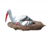 Декоративная садовая фигурка "Белые аисты в гнезде"  