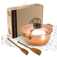 Набор медной посуды "Кукуруза" 3 предмета (кастрюля 3,5 л, 2 лопатки)