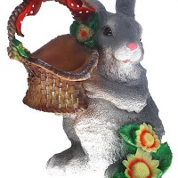 Декоративная садовая фигурка "Зайка с лукошком"