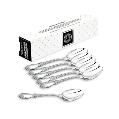 Набор чайных ложек "Серебряная роза" посеребренный