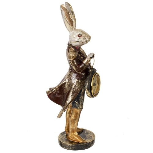 Фигурка декоративная "Кролик" с часами (LR44x1), L13,5 W11 H30,5 см