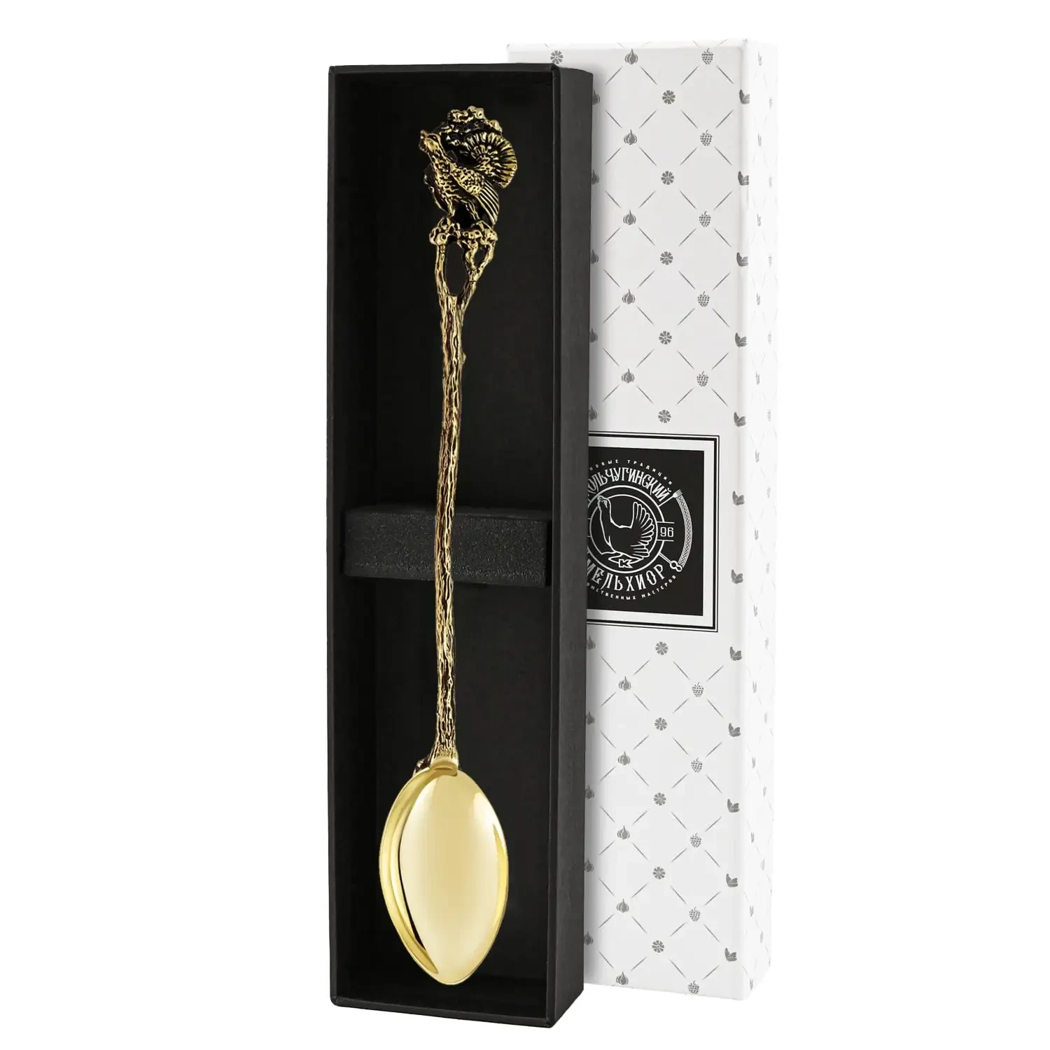 Ложка для размешивания кофе "Глухарь" латунная с чернением Ложка для размешивания кофе "Глухарь" латунная с чернением