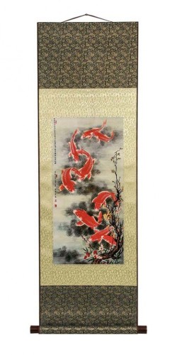 Настенное панно "Девять карпов на удачу"        