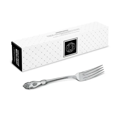 Вилка столовая "Герб" посеребренная с чернением