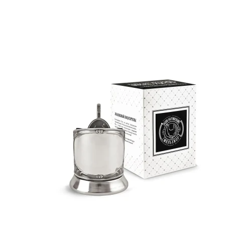 Подстаканник "Обезличенный" никелированный с чернью (новая пластина)