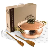 Набор медной посуды кованый "Кукуруза" 3 предмета (кастрюля 3,5 л, 2 лопатки)