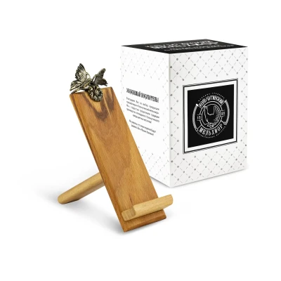 Подставка  для телефона вертикальная  "Бабочка"  латунная с чернением