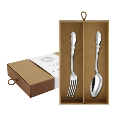 Набор десертный "Серебряная Роза": вилка и ложка посеребренный