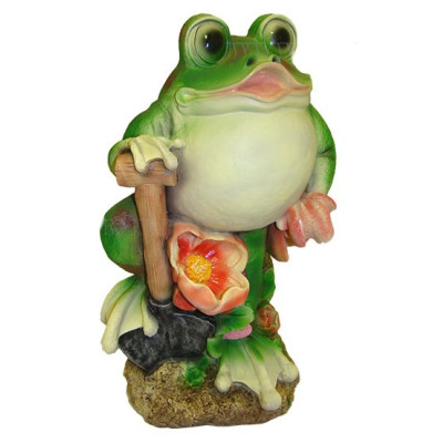 Декоративная садовая фигурка "Жаба с лопатой"