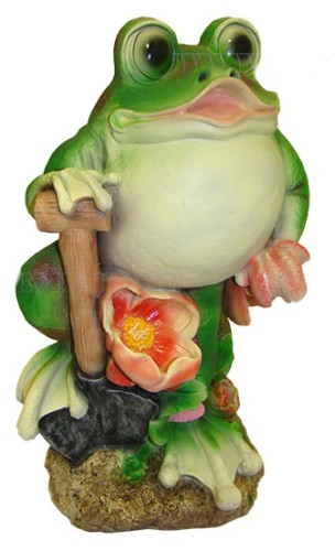Декоративная садовая фигурка "Жаба с лопатой"