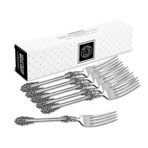 Набор столовых вилок "Праздничный" посеребренный с чернением