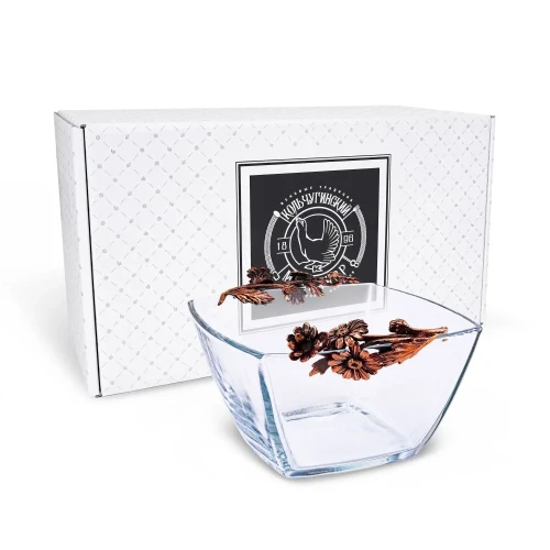 Салатник малый "Ромашки" медный с чернением Салатник малый "Ромашки" медный с чернением