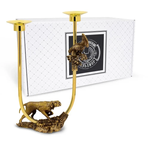 Подсвечник "Пойнтер" латунный с чернением