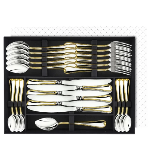 Набор столовый "№8 Грация" 24 предмета из мельхиора с посеребрением