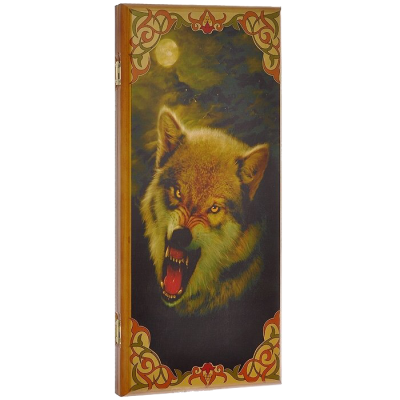 Нарды в деревянной коробке Волк Злой
