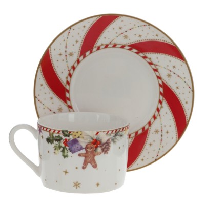 Чашка с блюдцем, 200 мл, L14 W14 H6 см