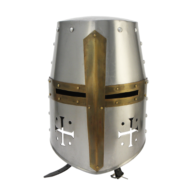 Шлем крестоносца ''Ведро'' с медной отделкой
