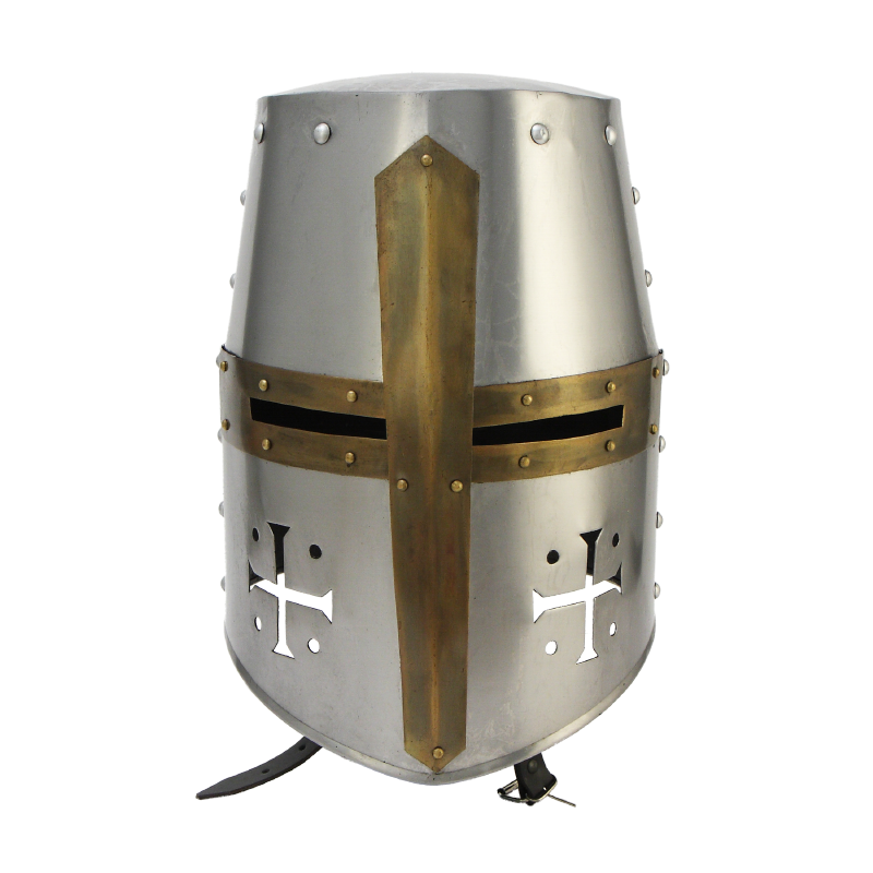 Шлем крестоносца ''Ведро'' с медной отделкой