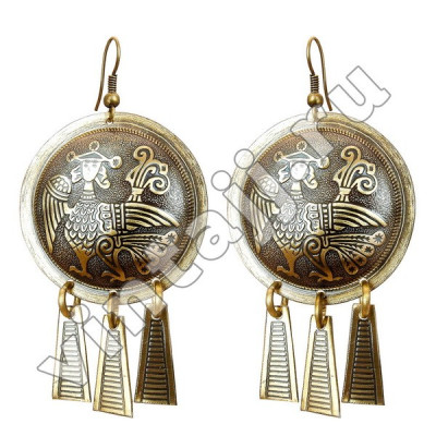 Шумящие серьги "Сказочная птица Алконост"