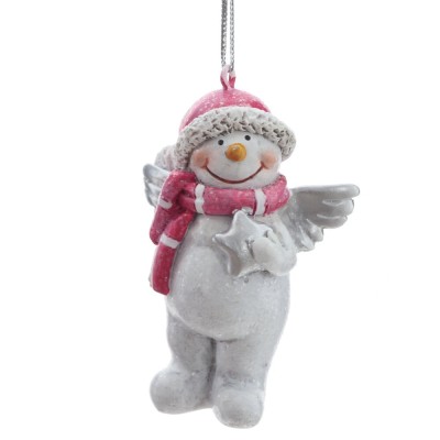 Фигурка декоративная подвесная "Снеговик", 2в., L4,5 W3,5 H6,5