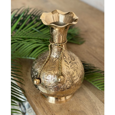 Ваза с бантиком латунь резная  CHUNYA JALI  7''