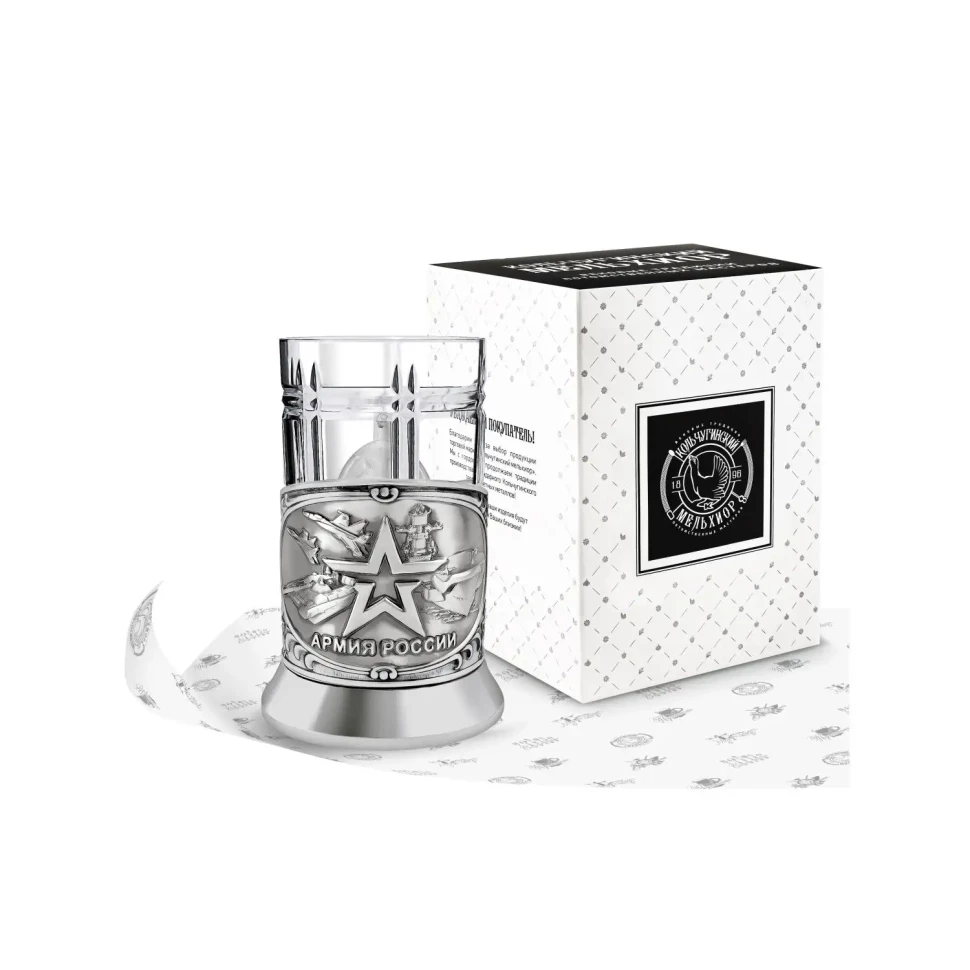 Набор для чая посеребренный "Армия" Набор для чая посеребренный "Армия"