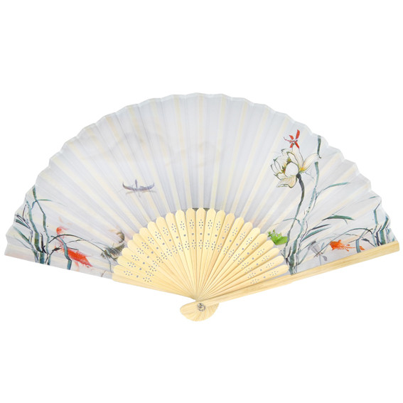 Веер 21х36см дерево, ткань