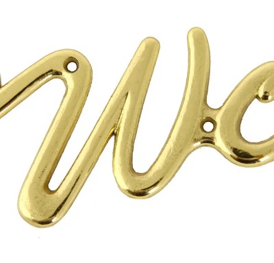 Табличка латунная "WC"