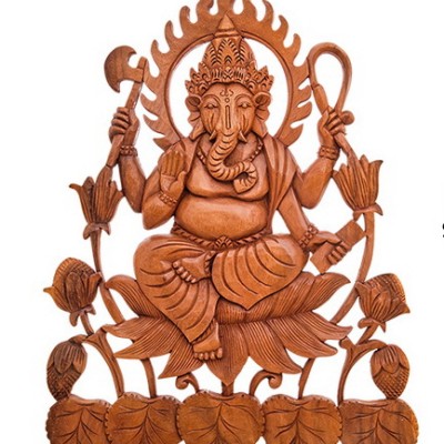 Настенное панно "Ганеш на лотосе"   