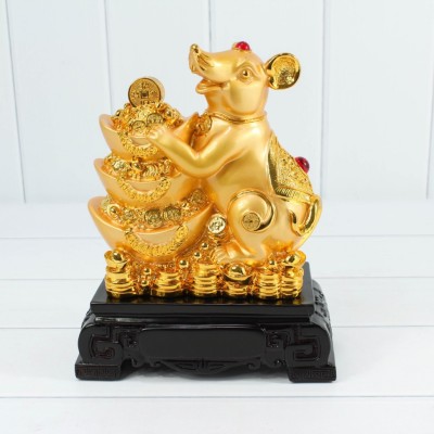 Интерьерная статуэтка "Мышка на монетах"