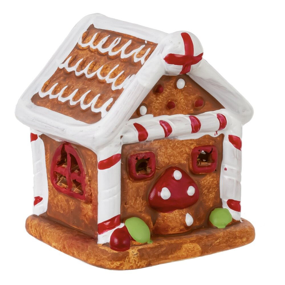 Фигурка декоративная с подсветкой "Домик пряничный" (LR44х2), L6,5 W6 H7,5 см