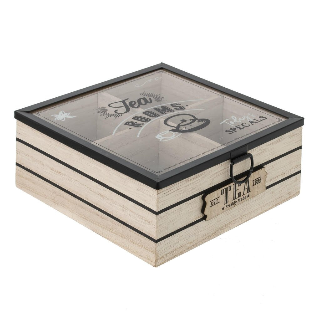 Шкатулка для чайных пакетиков, L17 W17 H7,5 см