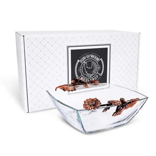 Салатник средний "Ромашки" медный с чернением Салатник средний "Ромашки" медный с чернением