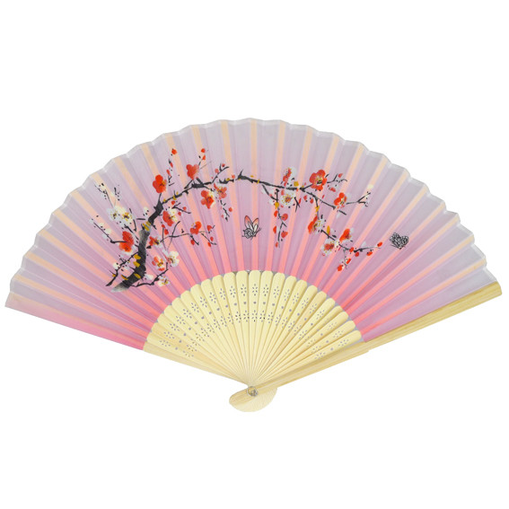 Веер 21х36см дерево, ткань