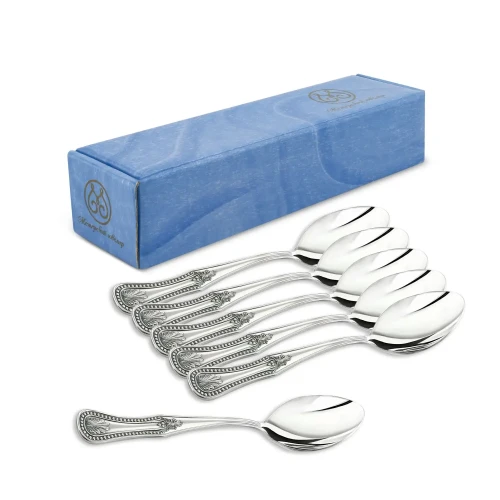 Комплект чайных ложек "№11" 6 предметов из мельхиора с посеребрением