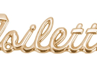 Табличка латунная "Toilette"